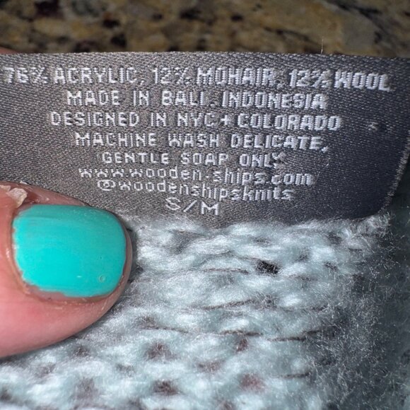Wooden Ships Mint Green Soft Knit Sweater S/M /Mohair/Wool Blend Womens Casual - Picture 7 of 9